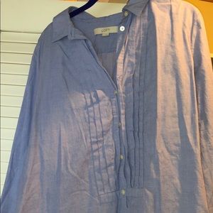 Loft chambray like tuxedo shirt, size XL
